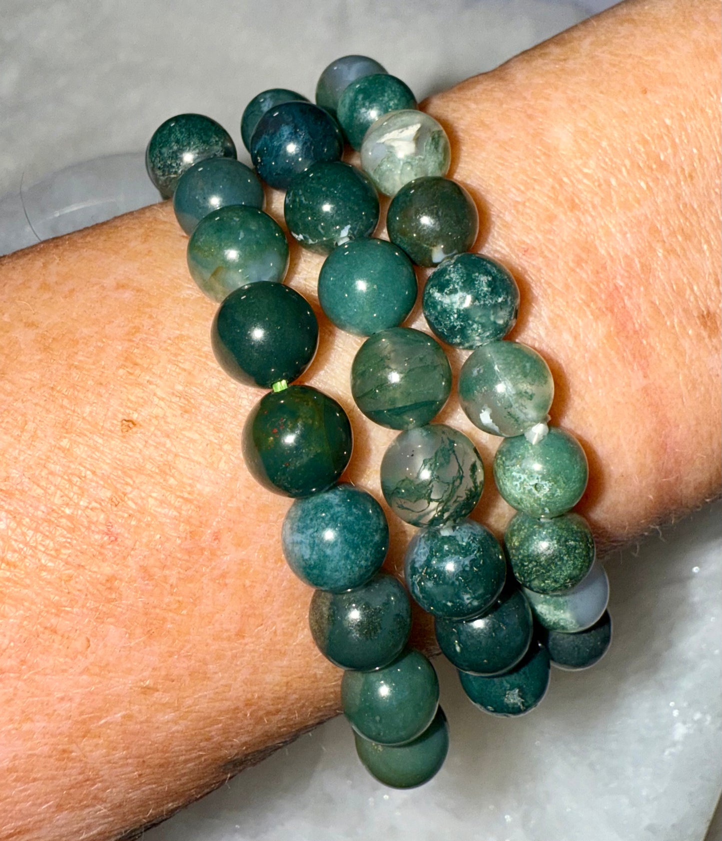 HQ Moss Agate Bracelet 8mm