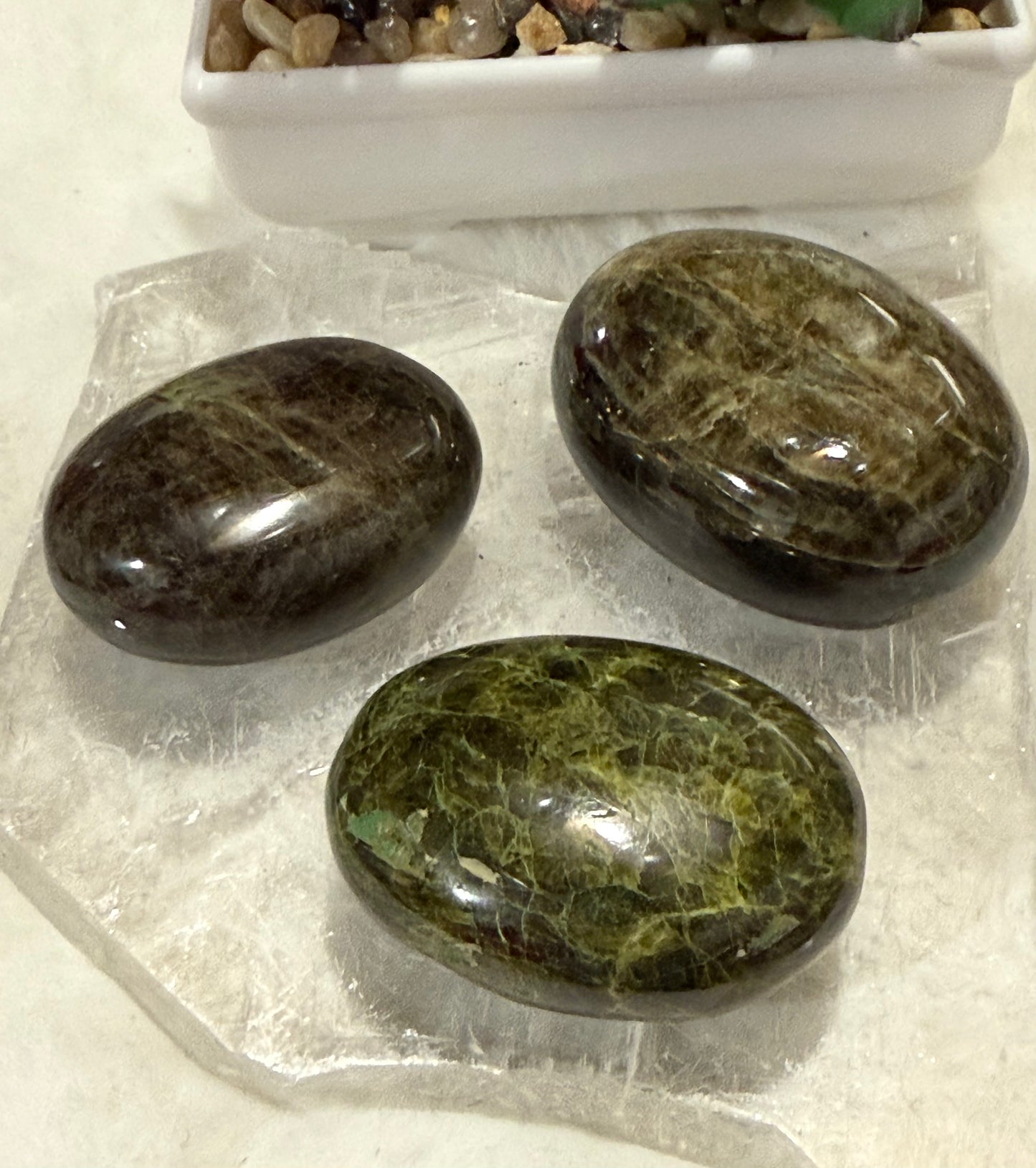 Green Tourmaline Palm Stones