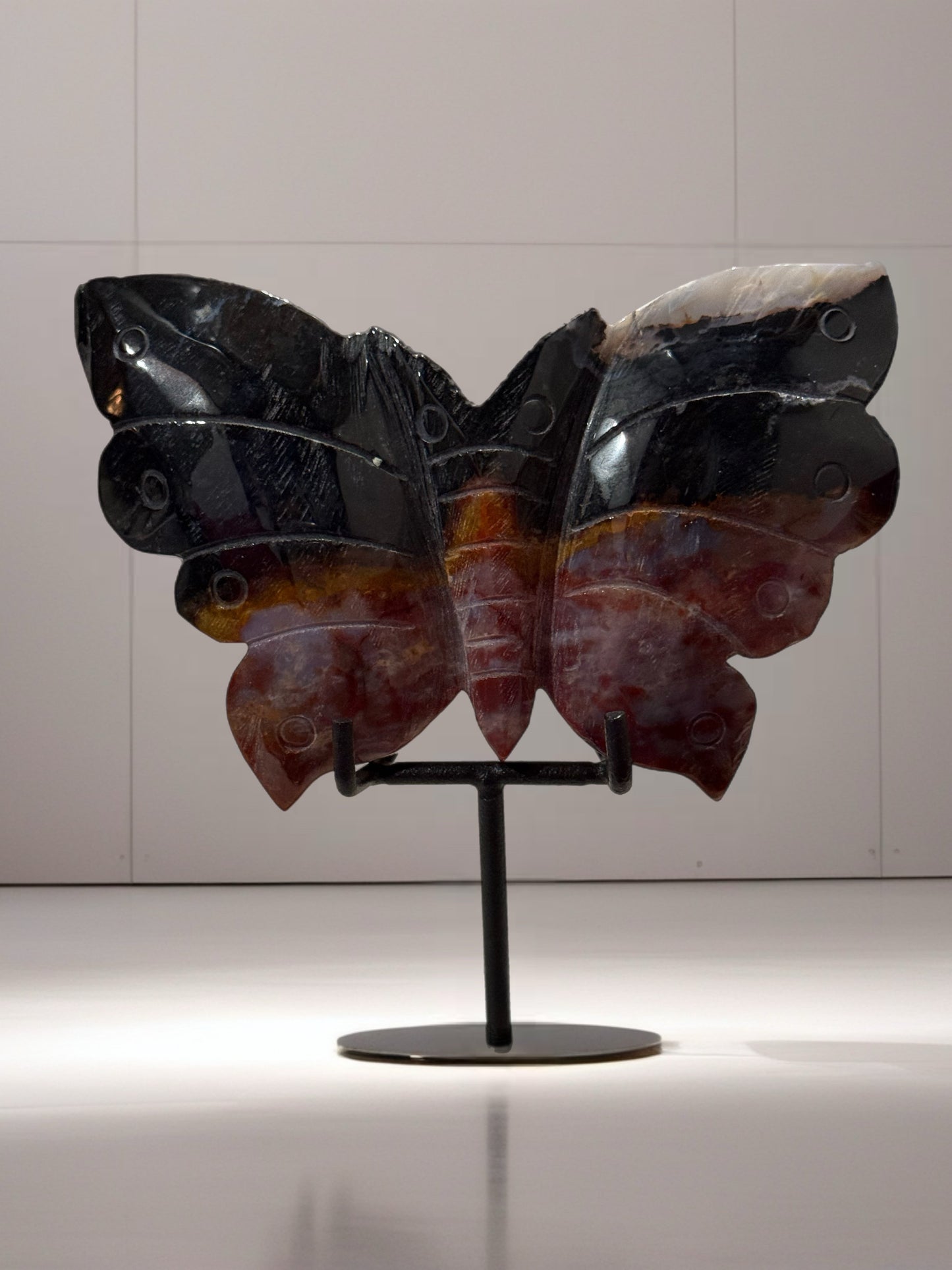 Madagascar Sea Jasper Butterfly Carving