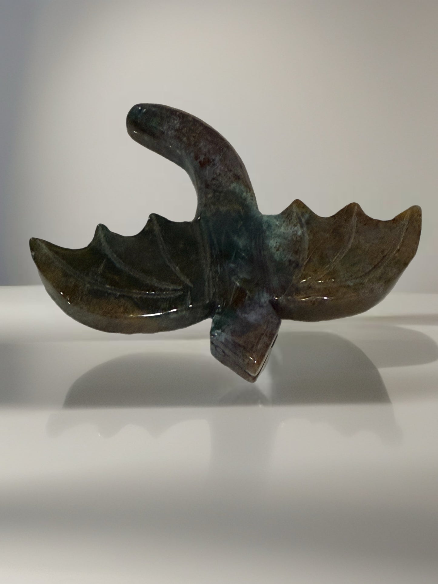 Madagascar Sea Jasper Flying Dragon Carving