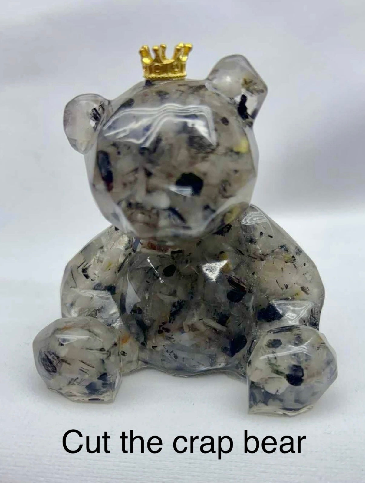 Tourmalated Quartz - "Cut The Crap Bear"