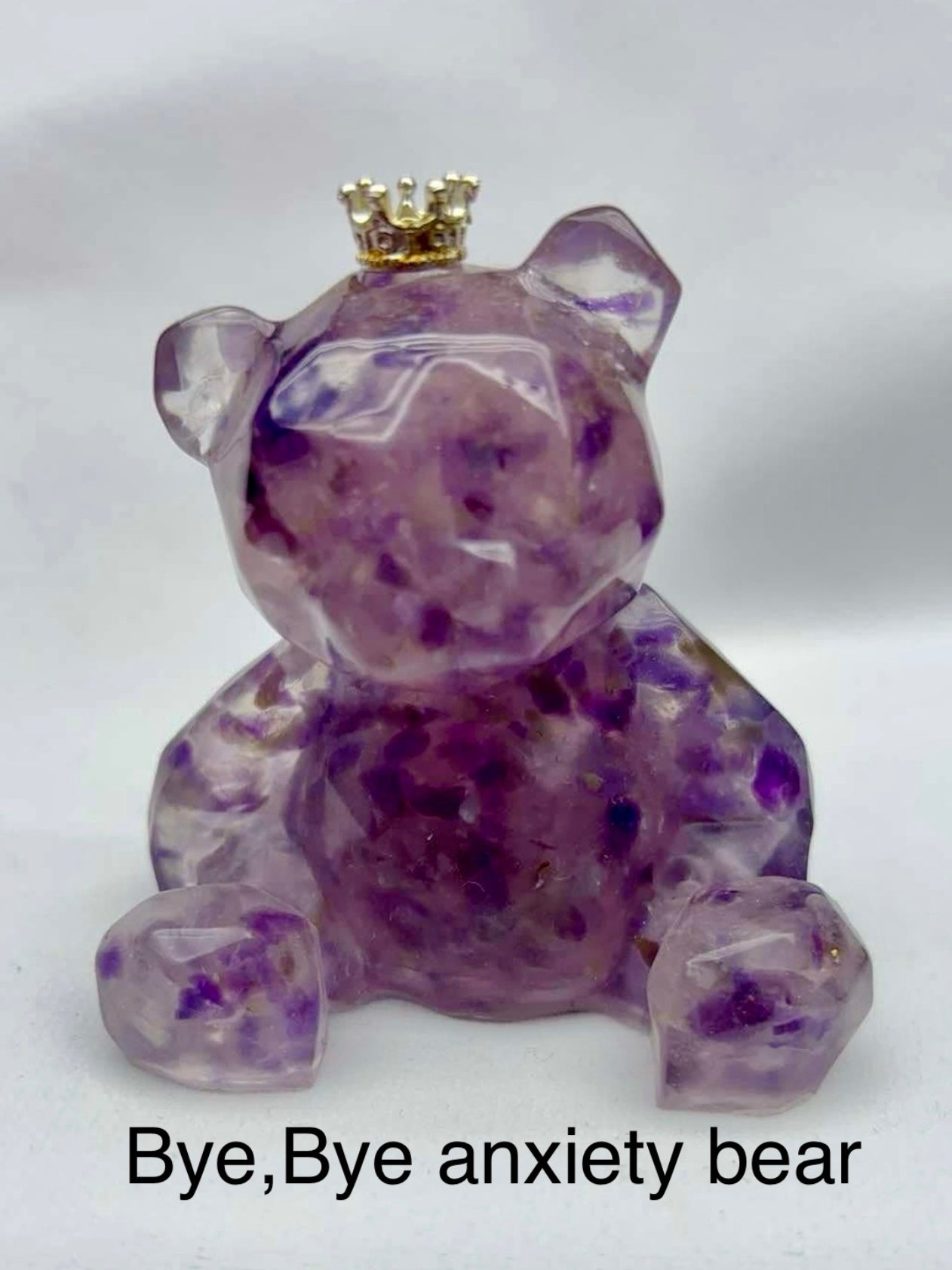 Rose Quartz & Amethyst - "Bye, Bye, Anxiety Bear"