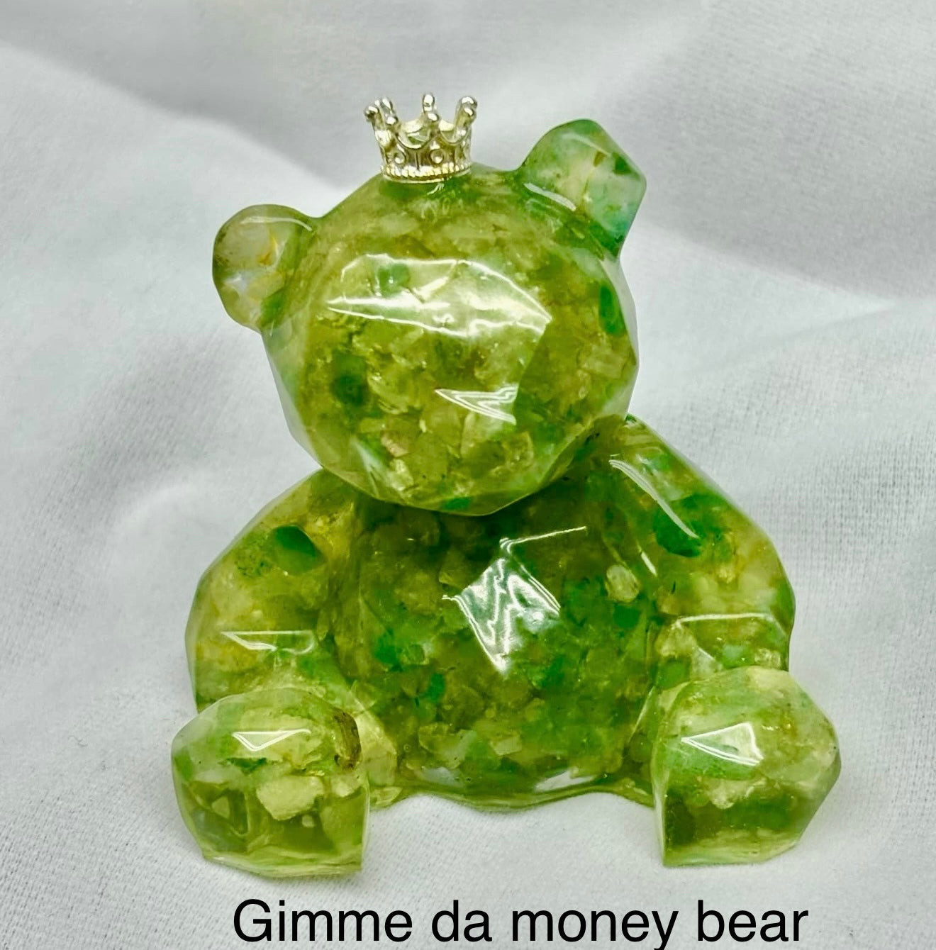 Citrine & Green Aventurine - "Gimme Da Money Bear"