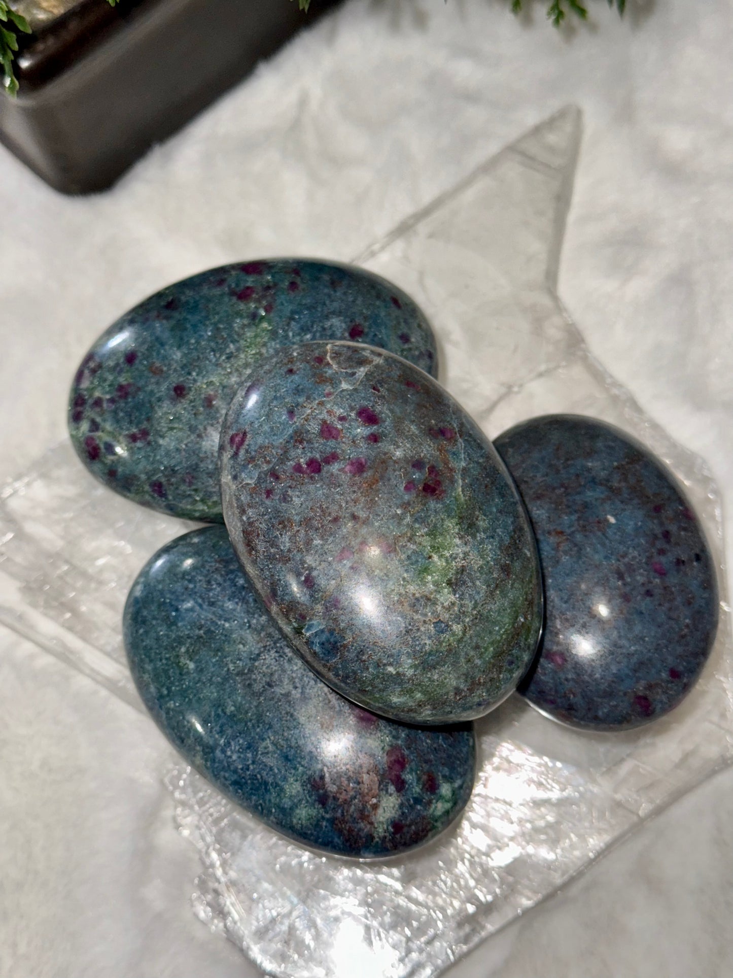 Ruby In Kyanite Palm Stones