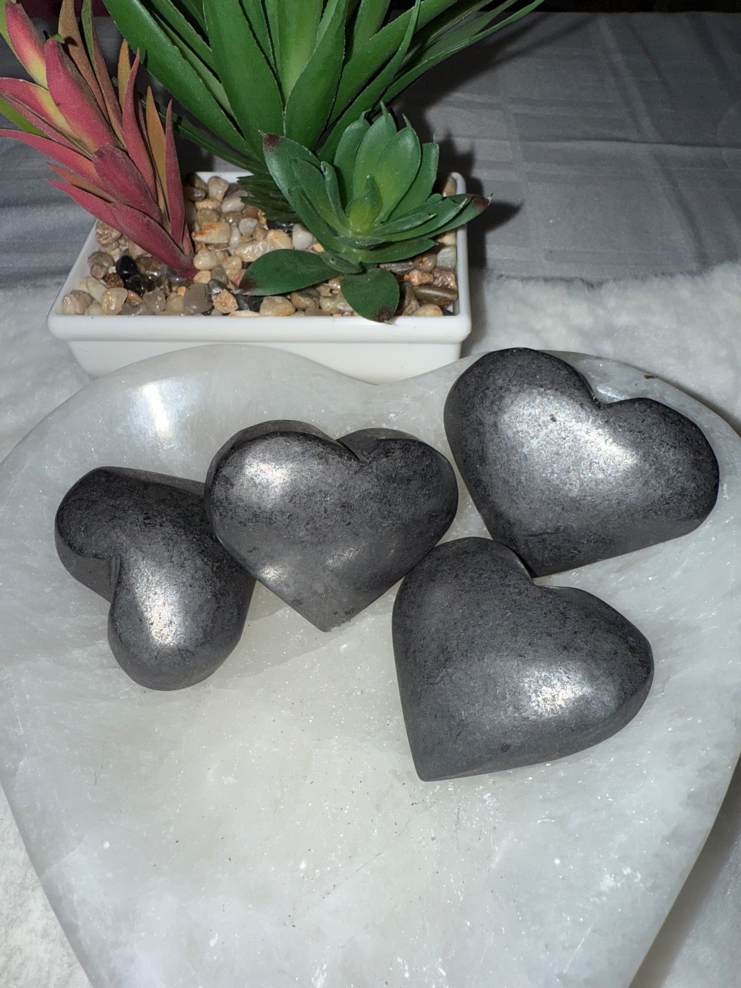 Shungite Heart Carvings