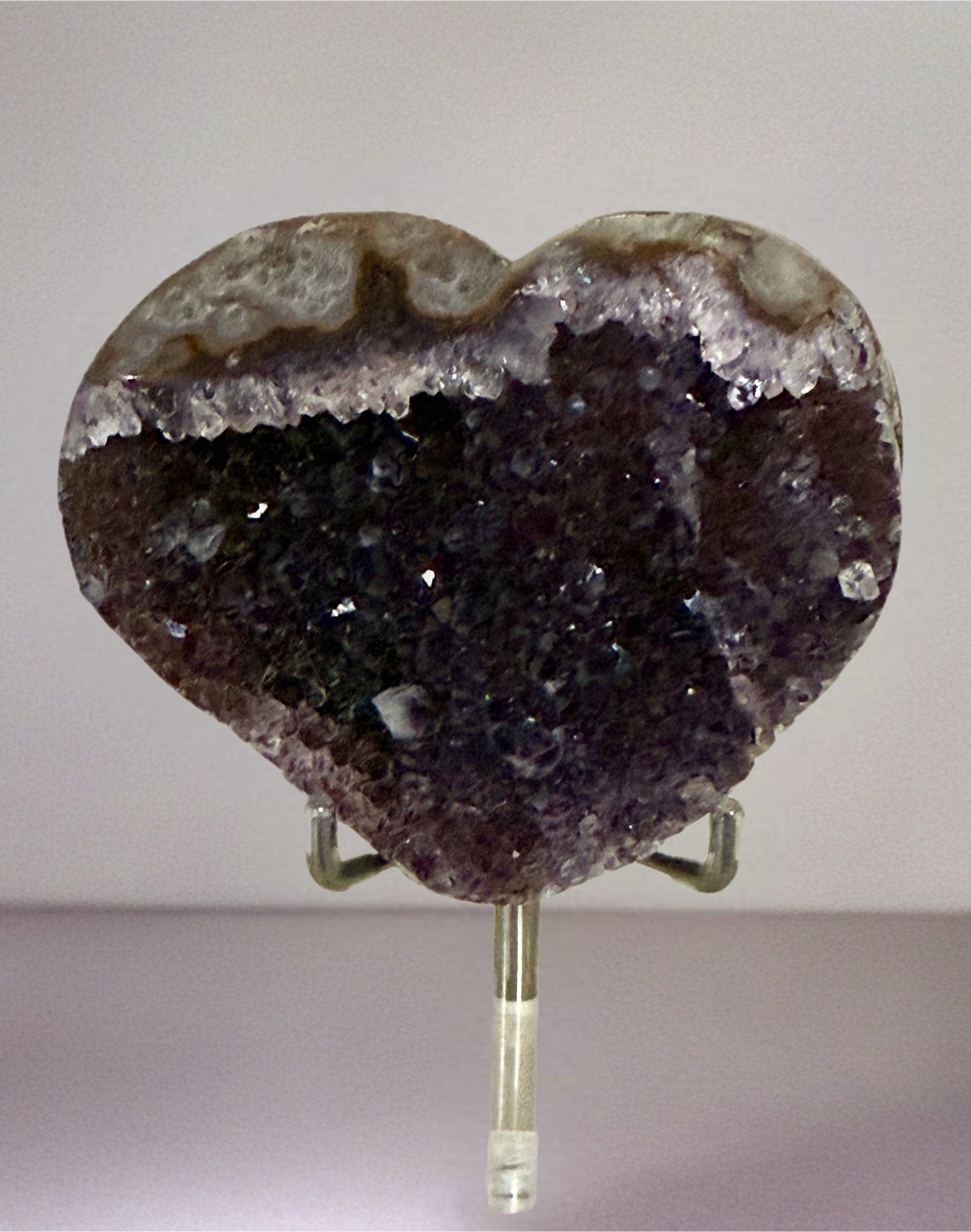 Amethyst Druzy Heart with Stalactites