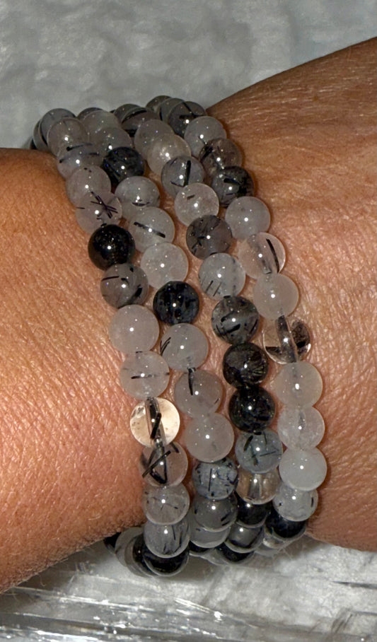 Tourmalated Quartz Bracelet 6 mm