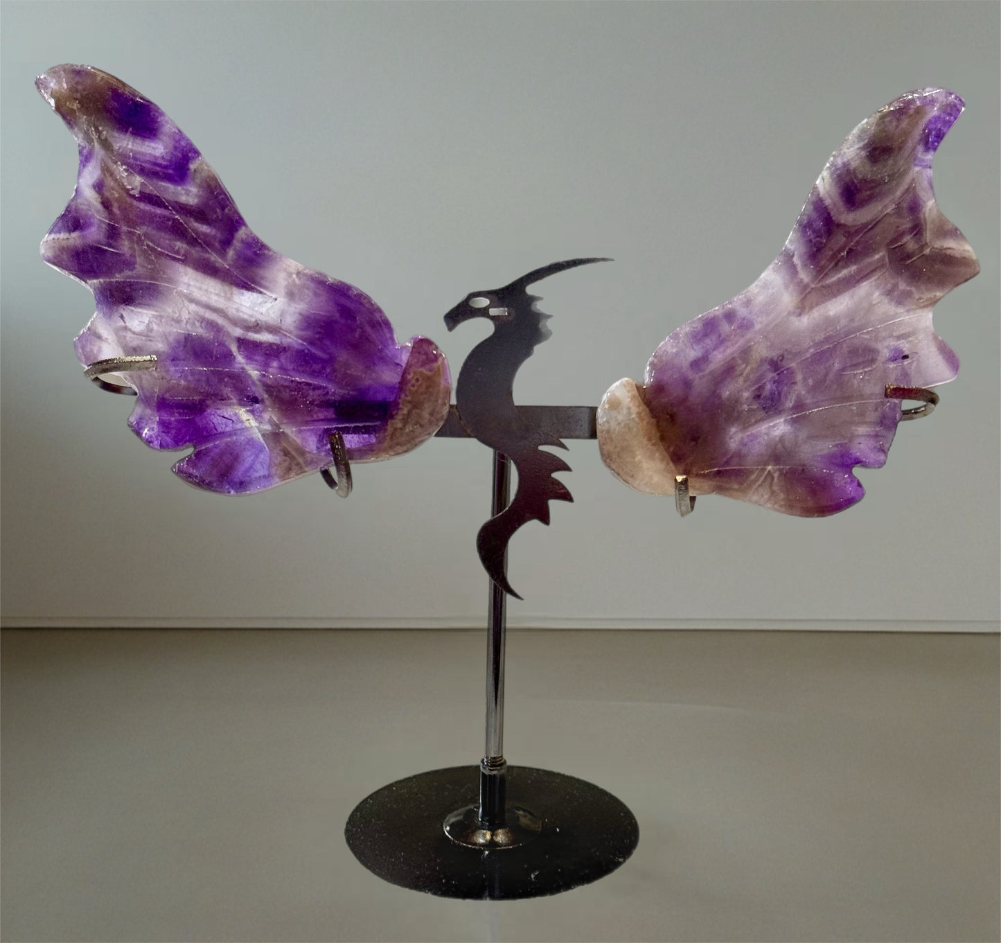 Amethyst Dragon Carvings on Stand
