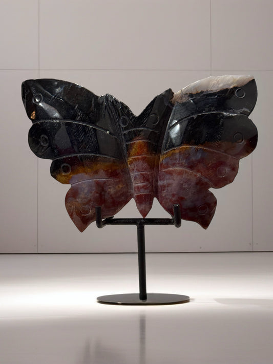 Madagascar Sea Jasper Butterfly Carving