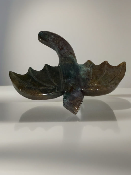 Madagascar Sea Jasper Flying Dragon Carving