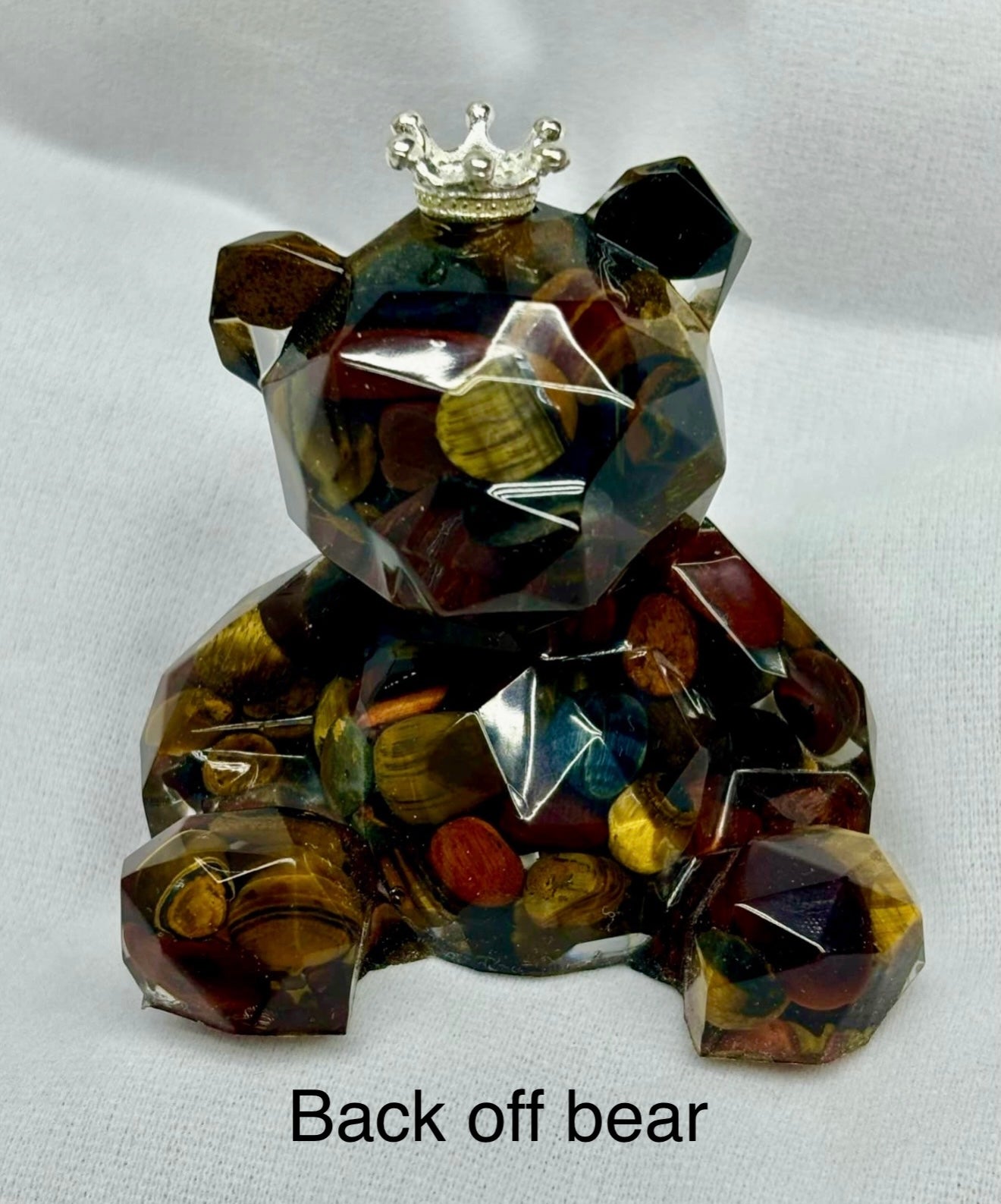 Blue, Red & Yellow Tigers Eye - " Back Off Bear"