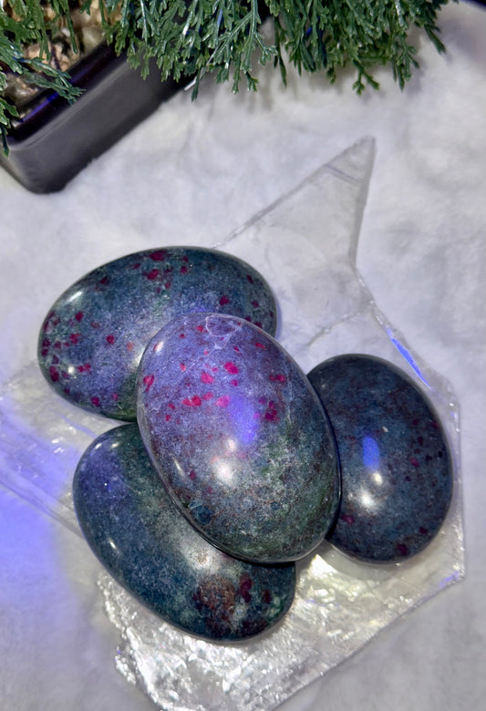 Ruby In Kyanite Palm Stones
