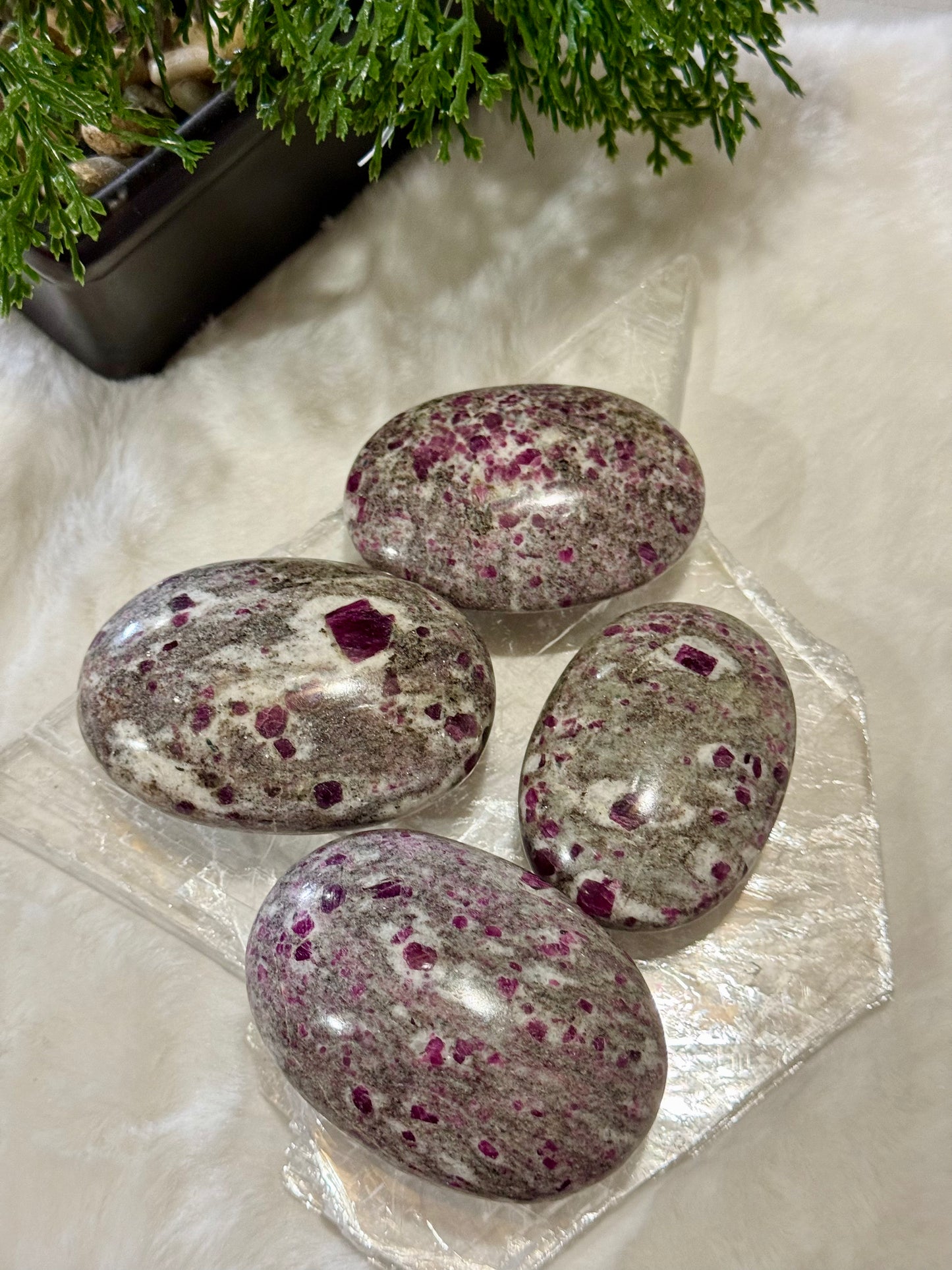 Ruby In Matrix Palm Stones