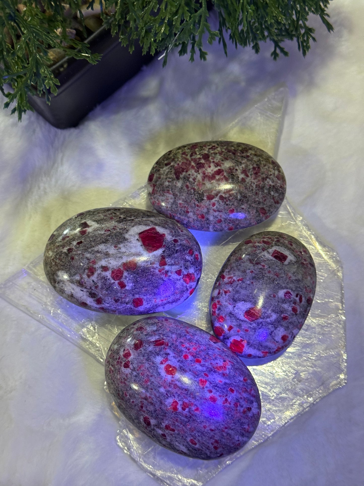 Ruby In Matrix Palm Stones