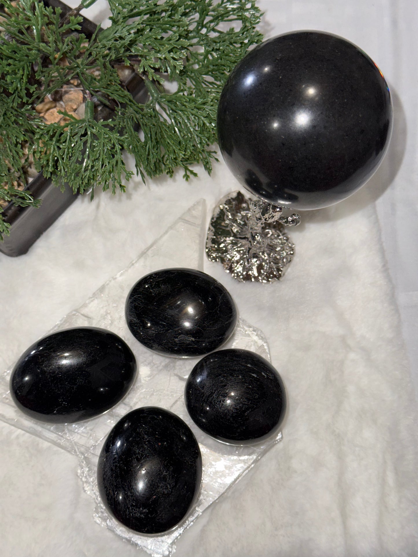 Black Tourmaline Palm Stones